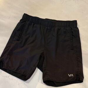 RVCA Big Boys Black Athletic Shorts